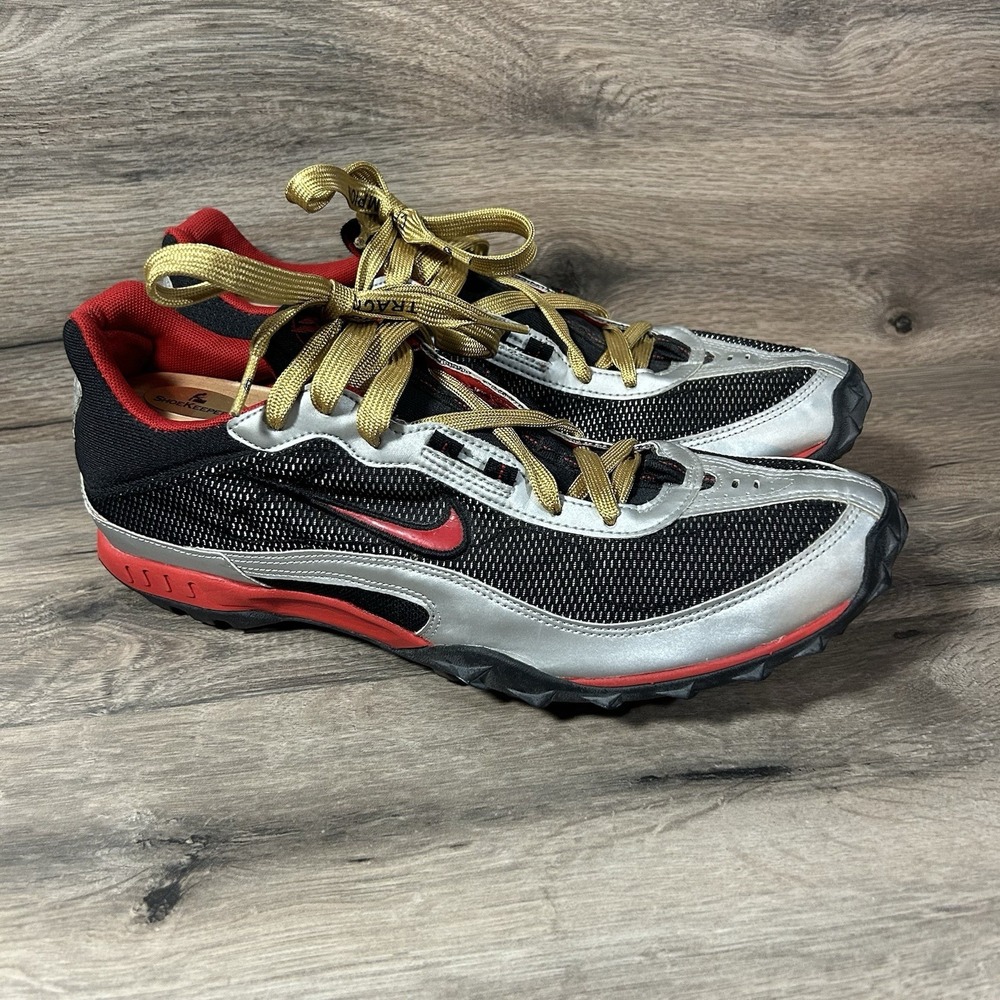 Nike‎ Bowerman Track & Field Shoes Mens Size 12 Red Black Spikes No Spikes